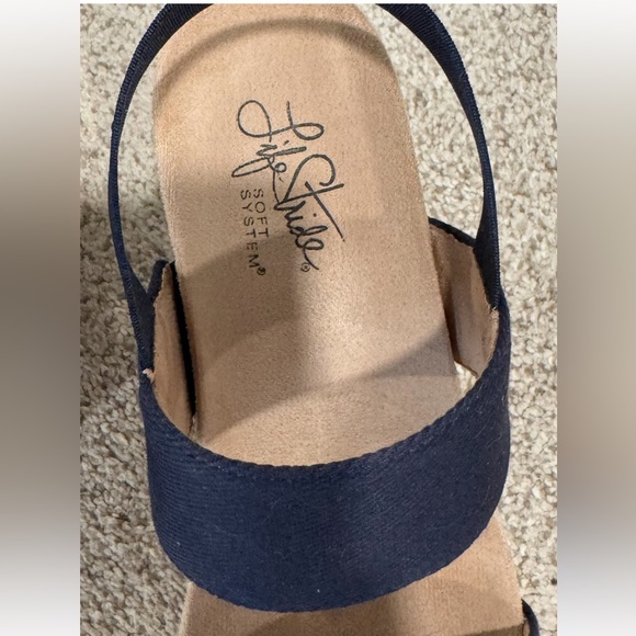 Life Stride Womens Delta Slingback Espadrille Ankle Strap Wedge Sandals in Navy - Picture 7 of 10